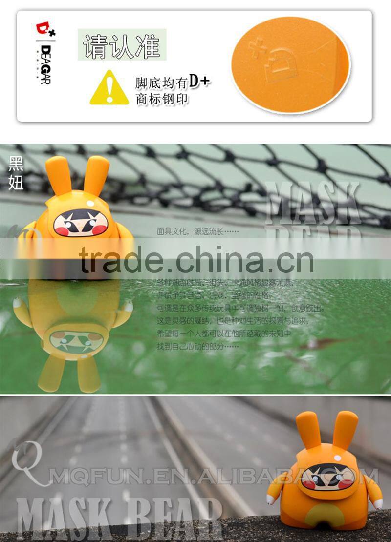 Mini Qute Mask Bear 6.5cm Kart Racer Black girl gift plastic reloading action figures Game Cartoon toy car Decoration model