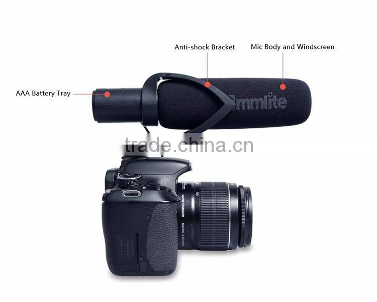 Commlite Electric Super-Cardioid Directional Condenser Shotgun Video Microphone with Wind-screen and Wind