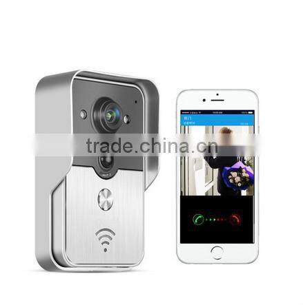 Wifi wireless smart door bell IP peephole camera,Night Vision/take photos/PIR detection/Remote open door