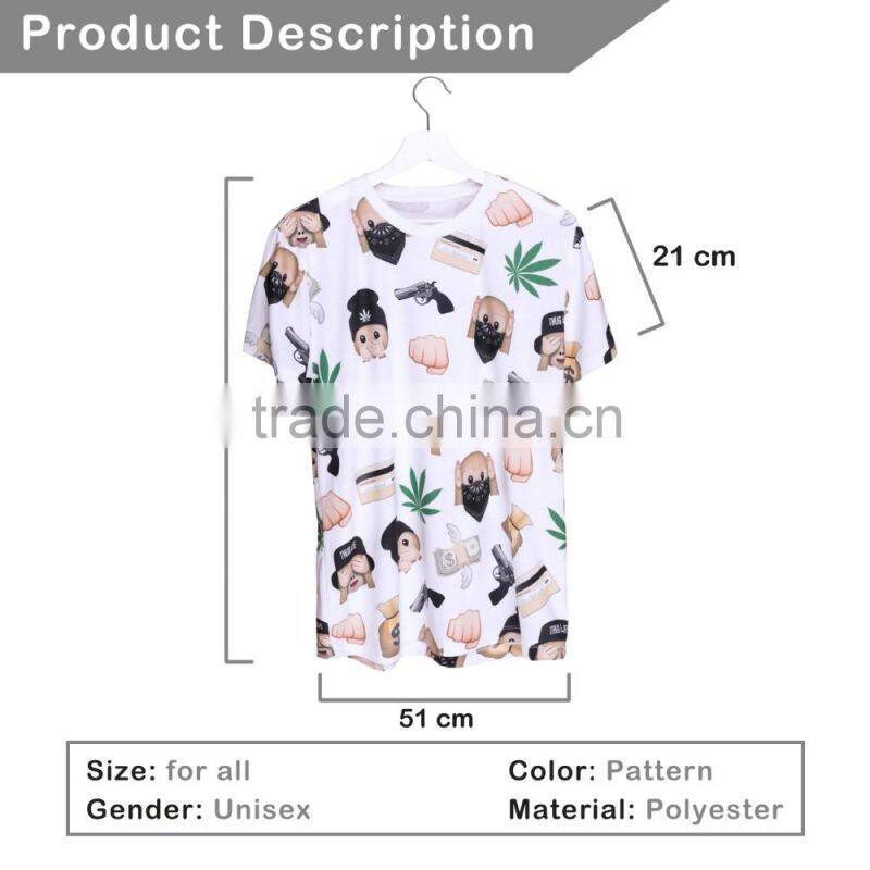 OEM Brand New 3D Print Emoji Gun Latest Women T shirt