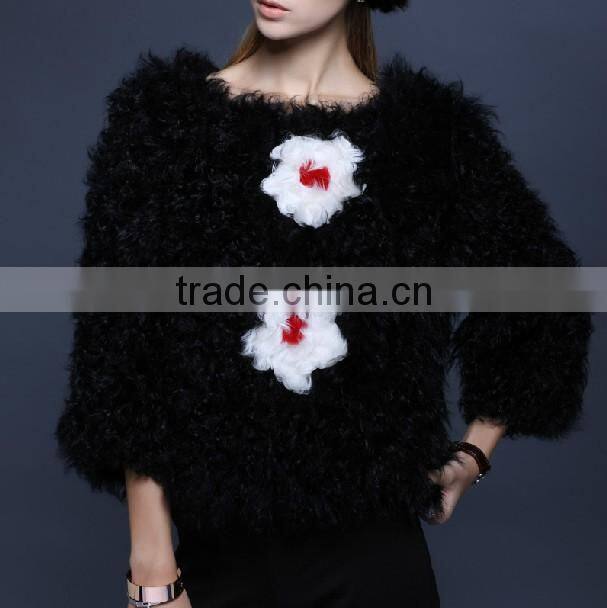 Newest Luxury Wool Fur Coats 2013 European Celebrity Fashion Unique Women Sexy Winter Coats "11"