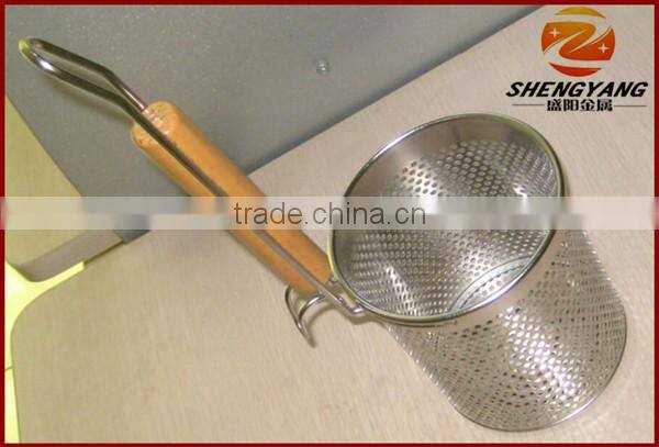 China round table craft food skimmers kitchen pot skimmers with handles stainless steel double mesh wok skimmers