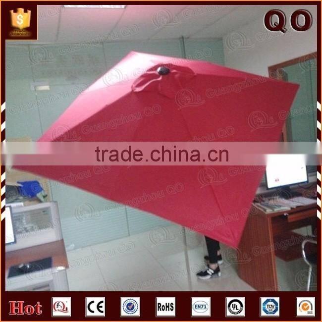 ooutdoor use red fabric material wooden beach umbrella with logo