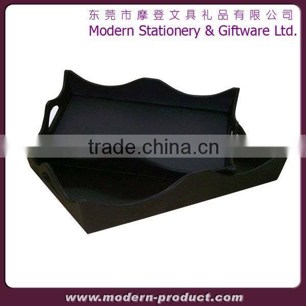 2013 new style fashionable leather hotel service tray