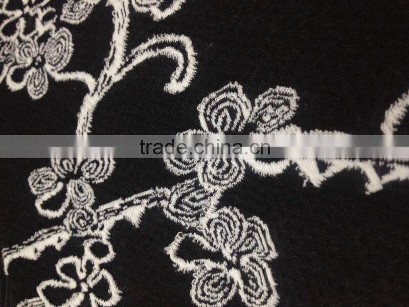 2015 classic black&white knitting jacquard fabric for garment