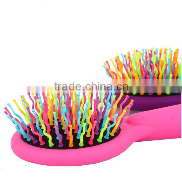 2015 Best Gift Care Massage Comb Rainbow Hand Hair Brush Paddle Hair Brush Custom Hair Brush