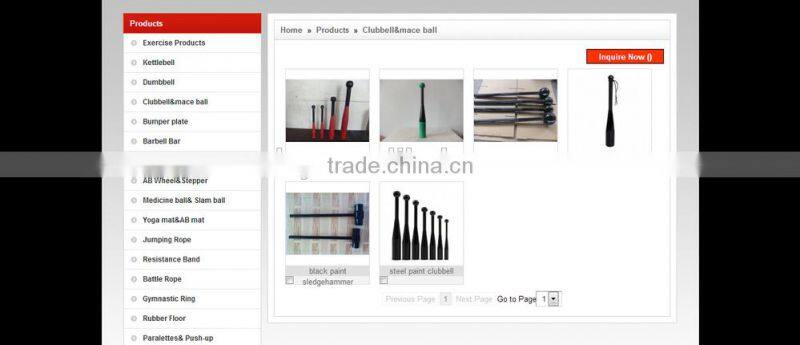 2015 new Solid Crossfit Gym Fitness Steel Clubbell Maceball