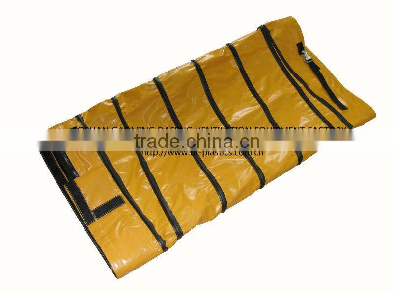 Lay flat insulated air vent duct with Zipper and Velcro coupling