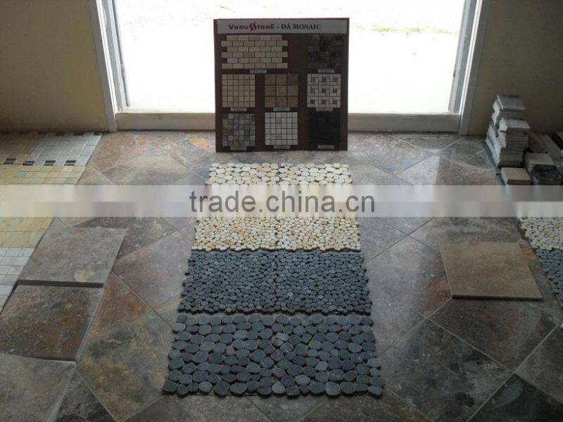 Milky White Marble Pebble Mosaic - Big size