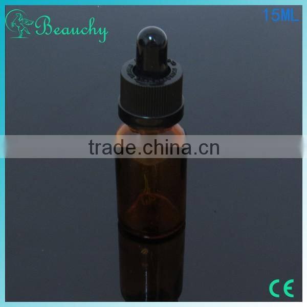 hot 2015 beauchy 15ml glass dropper bottle, colored glass bottles e-liquid glass bottles