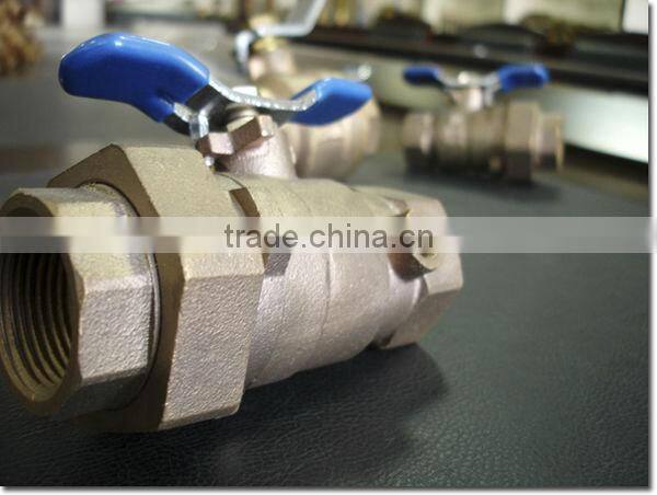 WD-1105 Bronze Ball Valve Single Union Ends With Drain