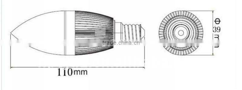 E27 3w LED candle light