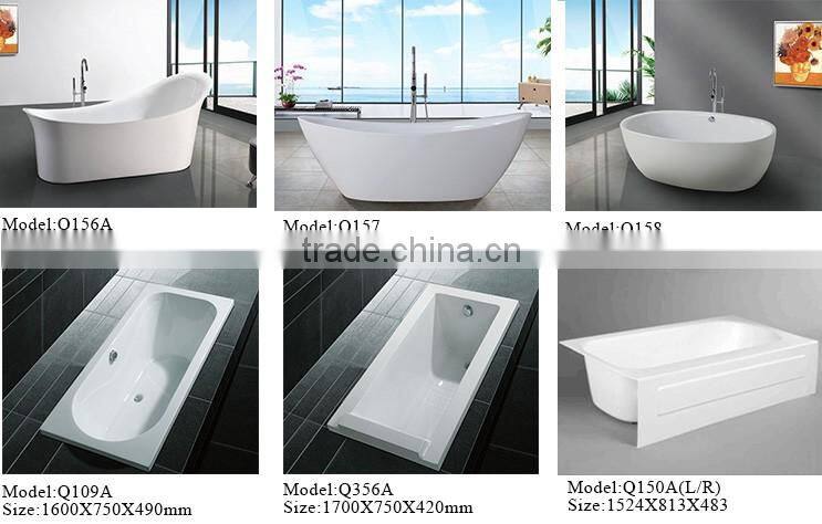 Jacuzzy whirlpool bathtub with solid wood baninet for five star hotels