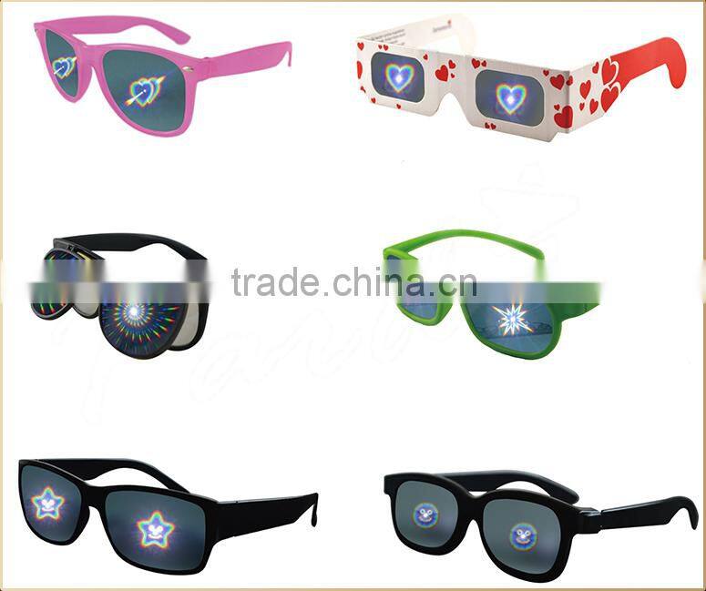 Party fireworks diffraction glasses plastic diffraction glasses