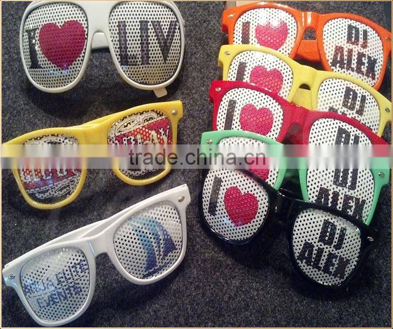 Promotional custom sticker pinhole sunglasses