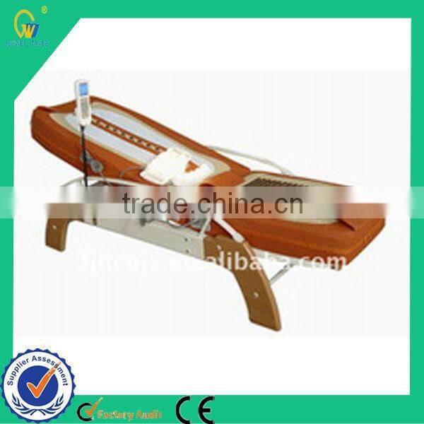 China Cheap AC 220V Auto Vibrating Electric Magnetic Therapeutic Far Infrared Jade Rolling Thermal Massage Bed for CE Approved