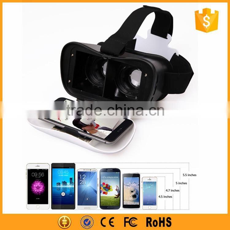 Plastic 3d glasses vr headset with head strap for mobile phone