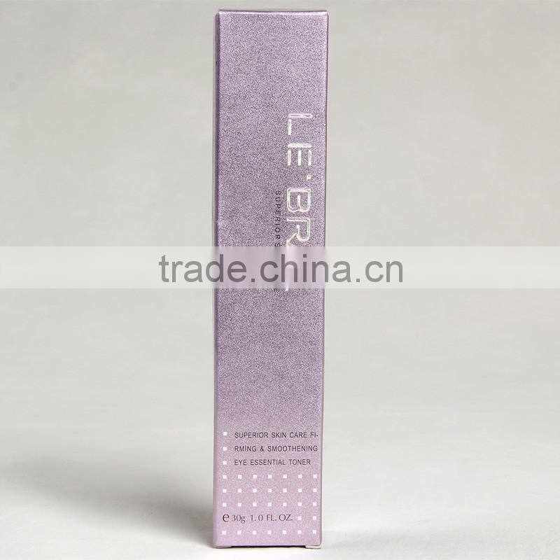 Cosmetics packaging box with glossy lamination for eye essential toner
