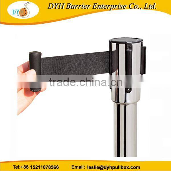 iron retractable barrier tape dual line retractable barrier stanchion stackable belt barriers