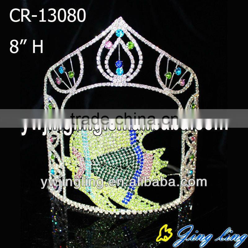many size tiara custom colored fish shape pageant crown set