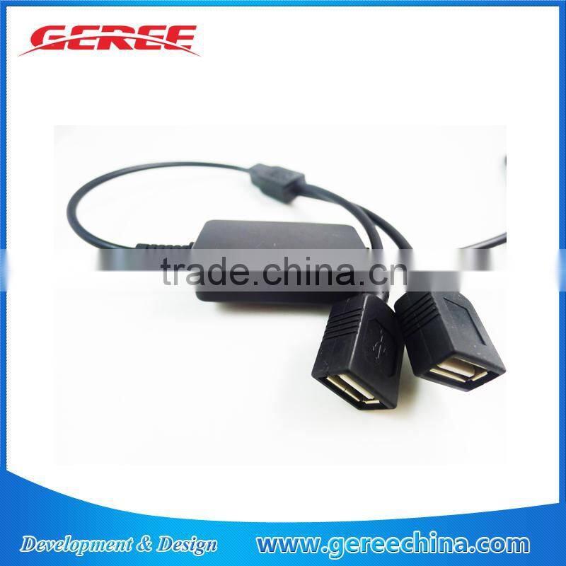 1.5M cable DC Converter Module 6-30V 12V 24V to 5V double female USB OUTPUT