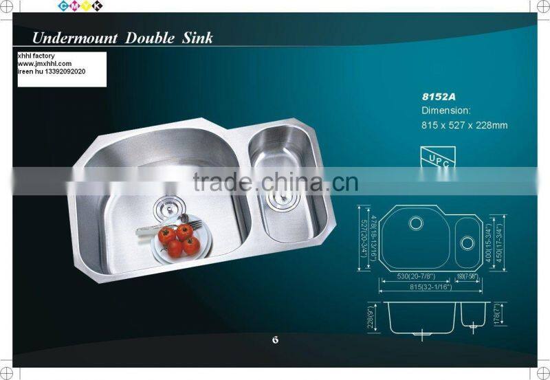 cUPC kitchen sink stainless steel 8152A