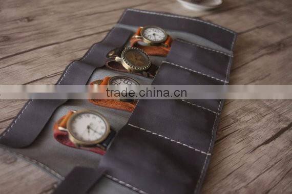 Custom high quality watch roll case leather