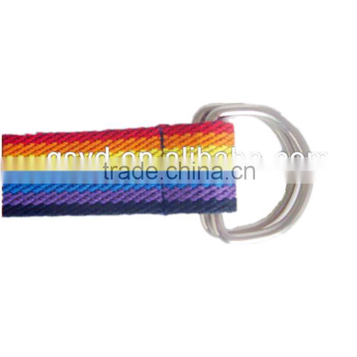 Colorful Kids Fashion Canvas Belts With Double D Ring