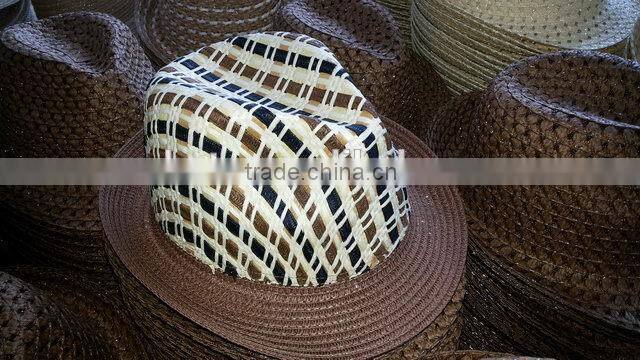 New style High-ranking paper straw 8bu handmade fedora hat