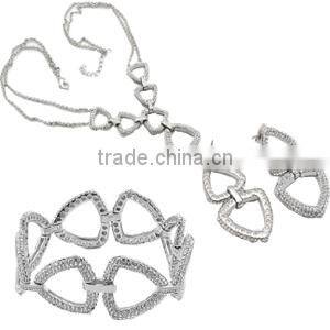925 Silver Crystal Bridal Jewelry Sets, wholesale sets