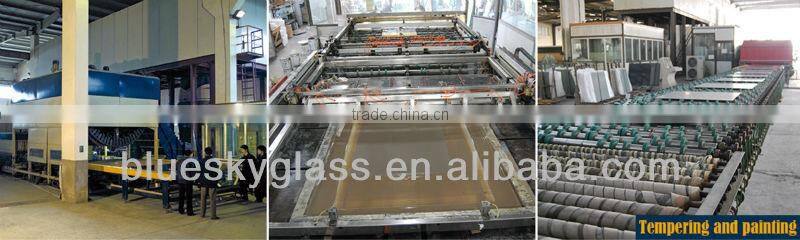 Standard size 12mm silk screen tempered glass panel with CE certificates