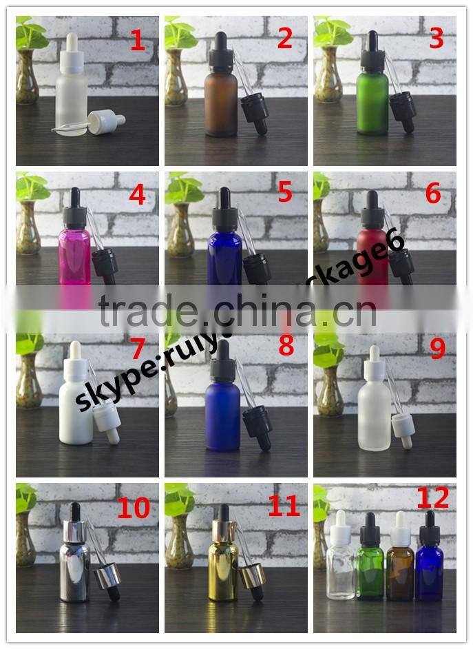 RUIJIA 15ml 30ml rectangle glass dropper bottle with childproof and tamper evident cap wholesales