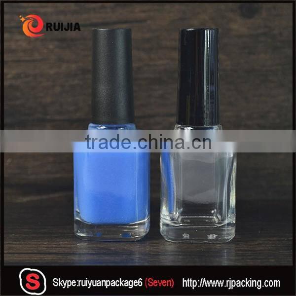 RUIJIA 5ml 7ml 9ml 10ml 11ml 13ml 14ml 17ml empty uv gel nail polish glass bottle holder with caps brush and labels design