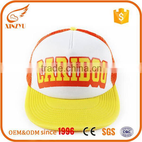 Printing short plain bill foam youth running hat baby trucker mesh caps