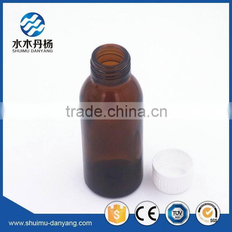 100ml amber glass pharmacetical bottle for liquid medicine