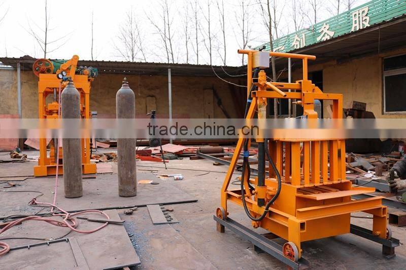 QMR2-45 small type mobile vibrating block laying machine/ portable hollow block making machine for small business at home