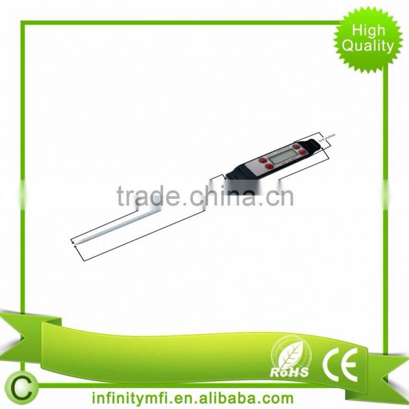INTL8810AB Black Instant Read Digital Cooking Stainless Thermometer With Long Probe For Food Meat Candy And Bath Water