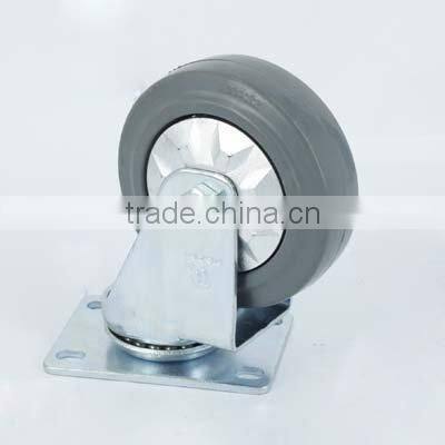 Elastic rubber caster