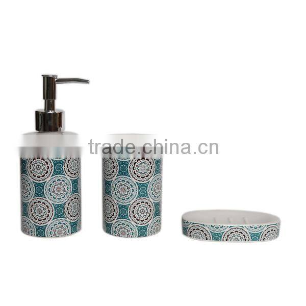 Glaze ceramic 3pcs bathroom set, bathroom accessories