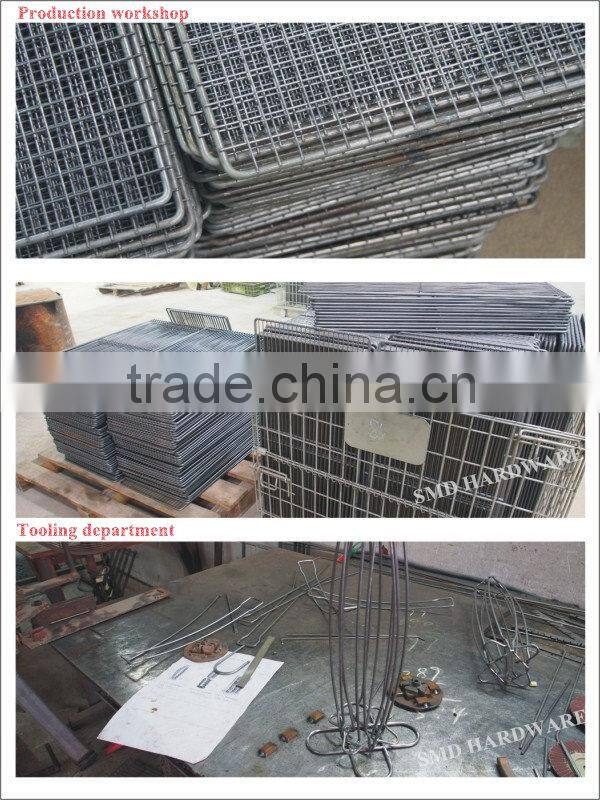 Wrought iron square red fruit basket