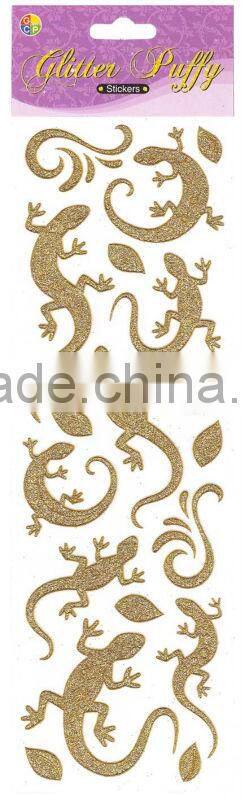 Glitter puffy sticker Mouth_Deer_Dolphin_Lizard