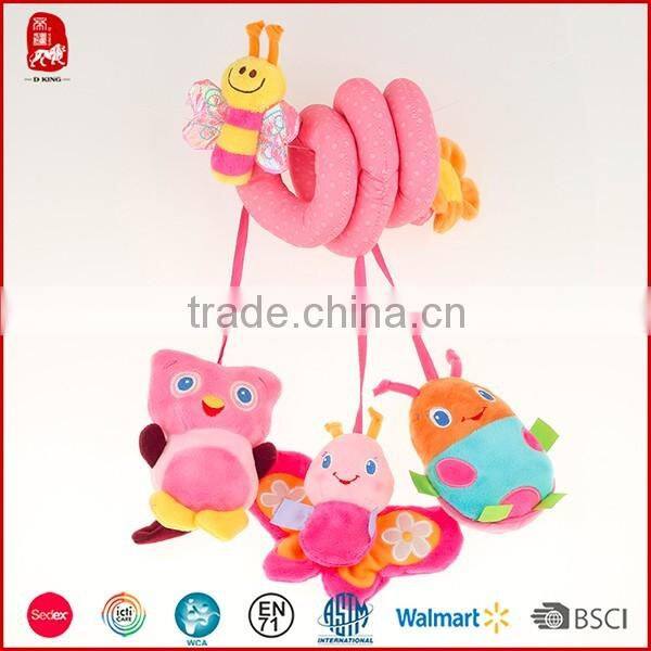 Cute baby toys for promotion gifts soft plush stuffed animal design baby rattle baby toy