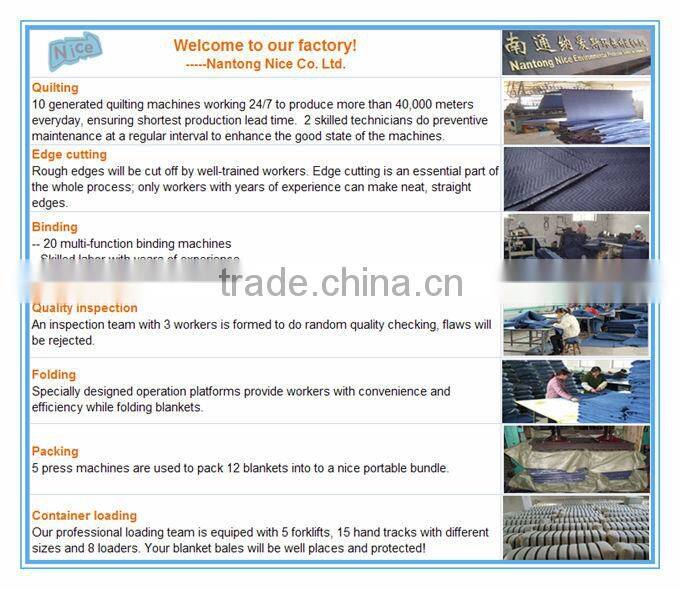 Waterproof Moving Blanket made of polyester and recycle cotton filling