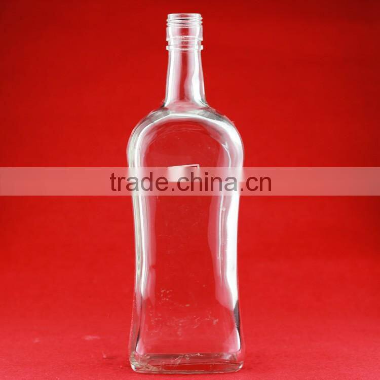 Cheap high america vodka bottles 700ml screw thread cap bottle yellow aluminum cap bottle