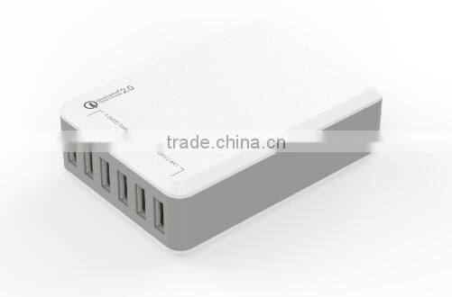 TRUSDA Best selling Portable 9V 12V 6 Ports USB Socket Wall Charger Quick Charge Qualcomm QC 2.0 for smartphones