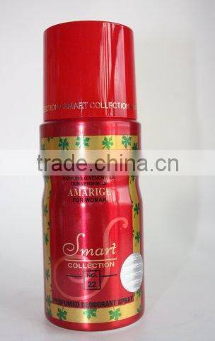 Turkish best quality deodorant/parfume Body Spray For Woman Amarige No: 22