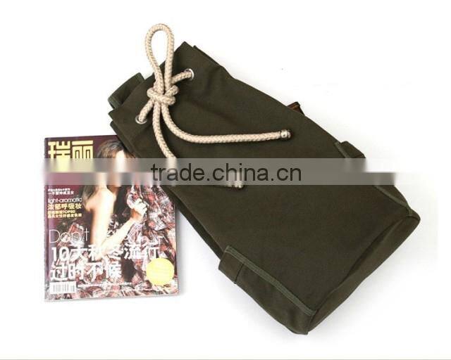 Unisex Backpack Schoolbag Canvas Travel Backpack Drawstring Bag Large