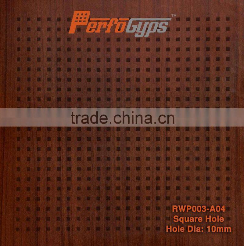 Wooden Acoustic Perforated Gypsum Ceiling Tile Made in China Good Quality Soundproof