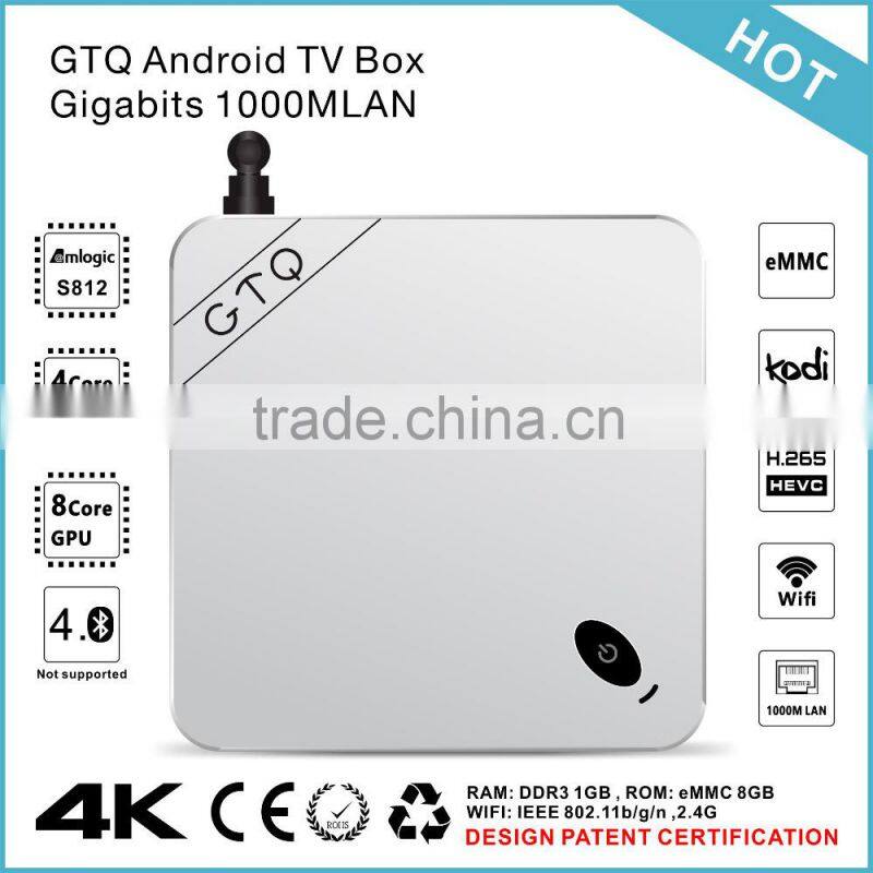 2015 GTQ Metal Case TV Box Gigabit 1000M LAN Full HD 1080P Porn Video XBMC Streaming TV Box GTQ 4.4 Android Kodi TV