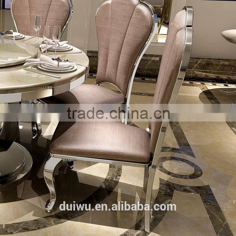 Factory wholesale modern round 201 stainless steel restaurant dining table